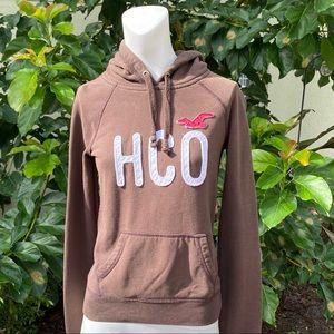 Hollister Brown Hoodie Sweatshirt - Size Small